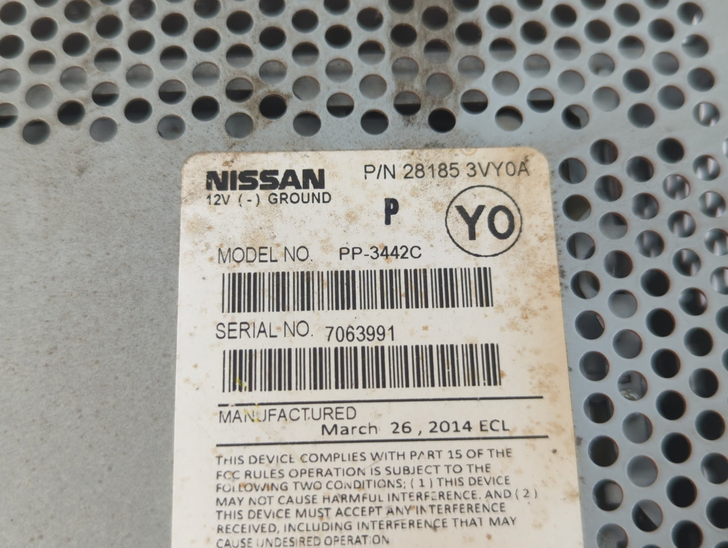 2014-2019 Nissan Versa Radio AM FM Cd Player Receiver Replacement P/N:28185 3VY0A Fits Fits 2014 2015 2016 2017 2018 2019 OE