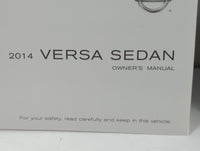 2014 Nissan Versa Owners Manual Book Guide P/N:OM14E ON17U1 OEM Used Auto Parts - Oemusedautoparts1.com