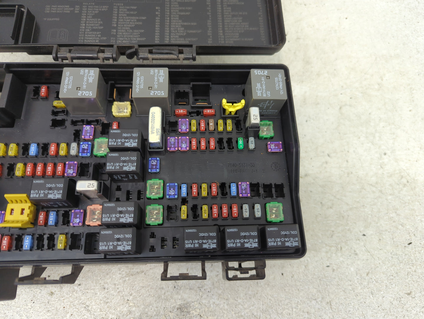 2014 Ram 1500 Fusebox Fuse Box Panel Relay Module P/N:7140-1980-30 7140-5131-30 Fits OEM Used Auto Parts - Oemusedautoparts1