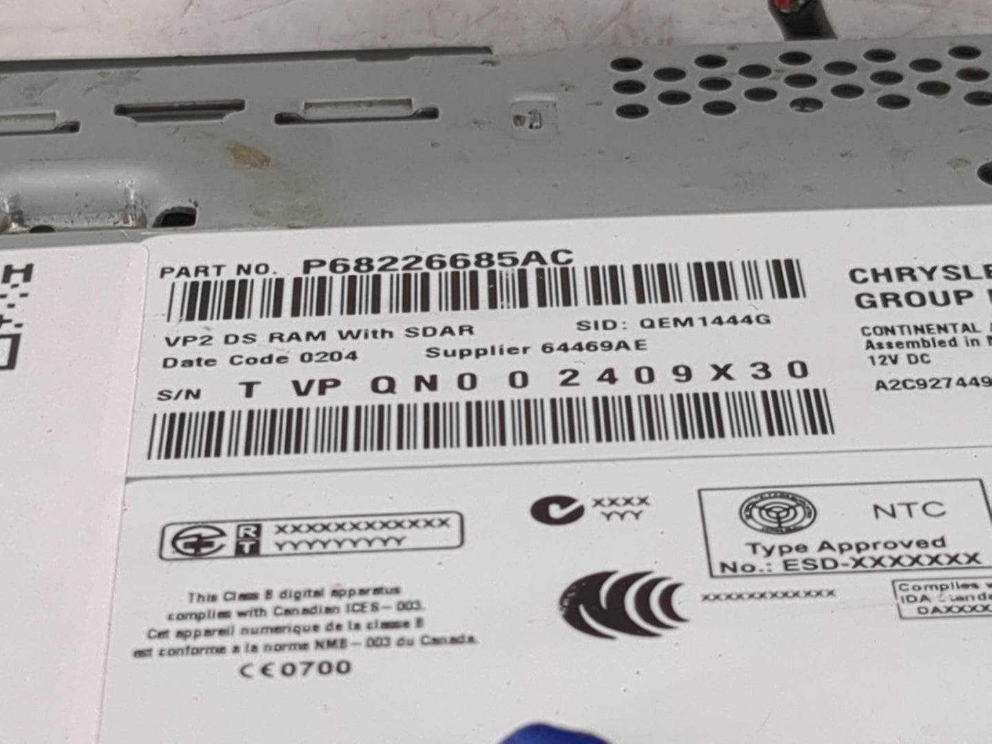 2014 Ram 1500 Radio AM FM Cd Player Receiver Replacement P/N:P68226685AC Fits OEM Used Auto Parts - Oemusedautoparts1.com