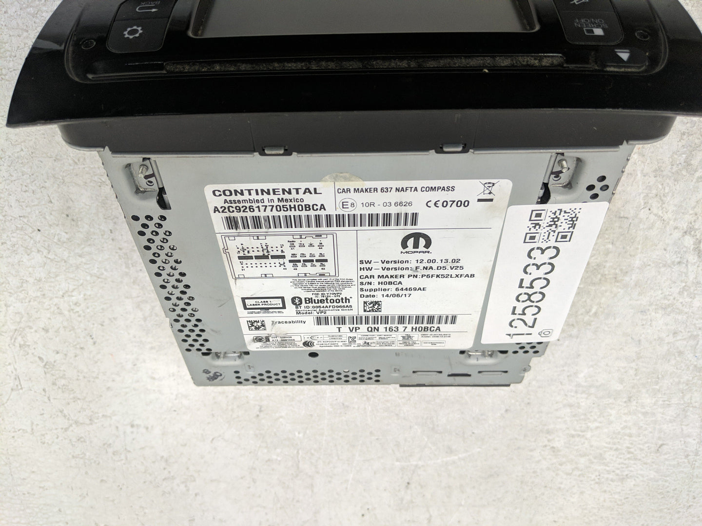 2014 Ram Promaster Radio AM FM Cd Player Receiver Replacement P/N:P6FK52LXFAB Fits OEM Used Auto Parts - Oemusedautoparts1.c