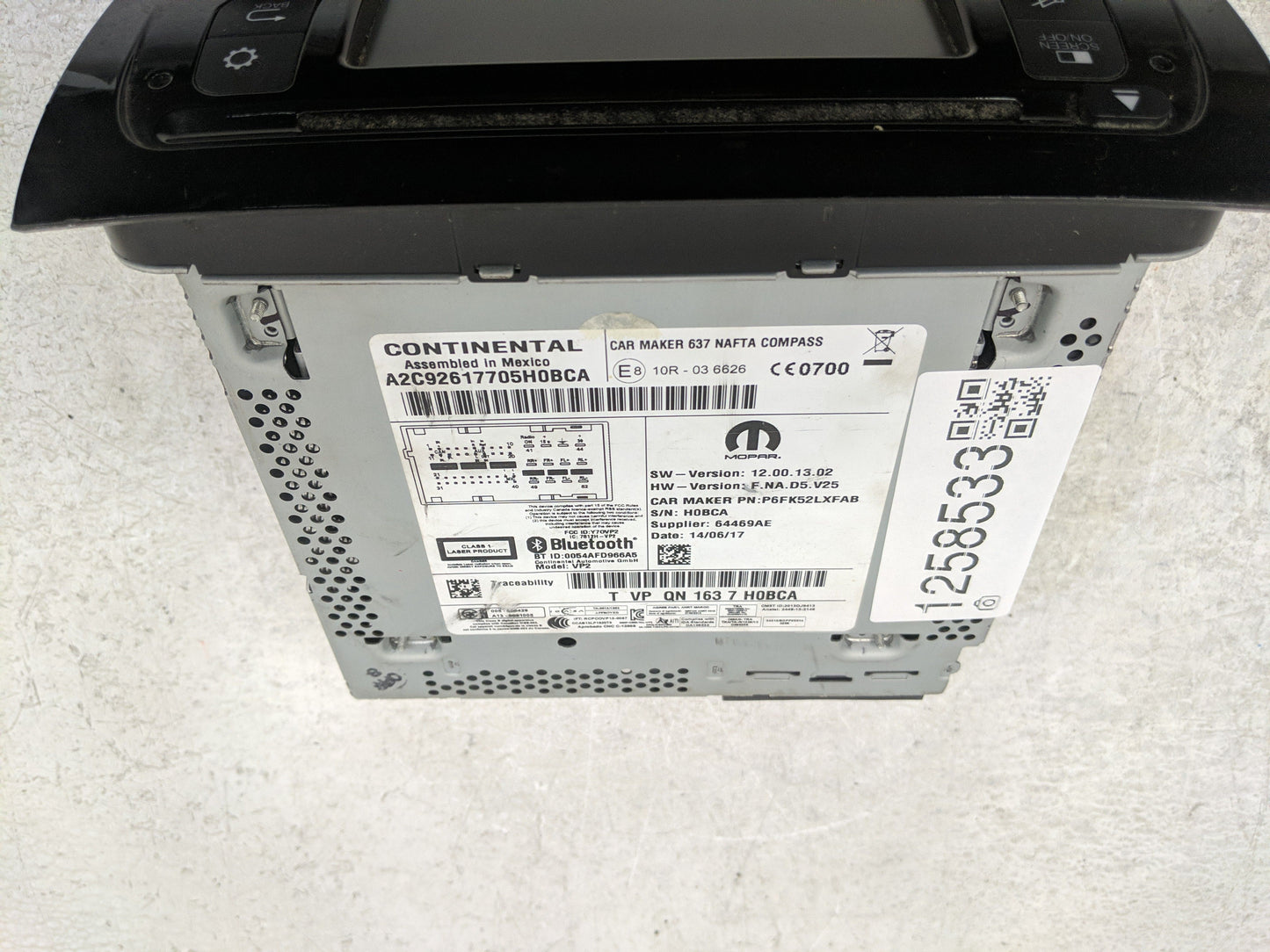 2014 Ram Promaster Radio AM FM Cd Player Receiver Replacement P/N:P6FK52LXFAB Fits OEM Used Auto Parts - Oemusedautoparts1.c