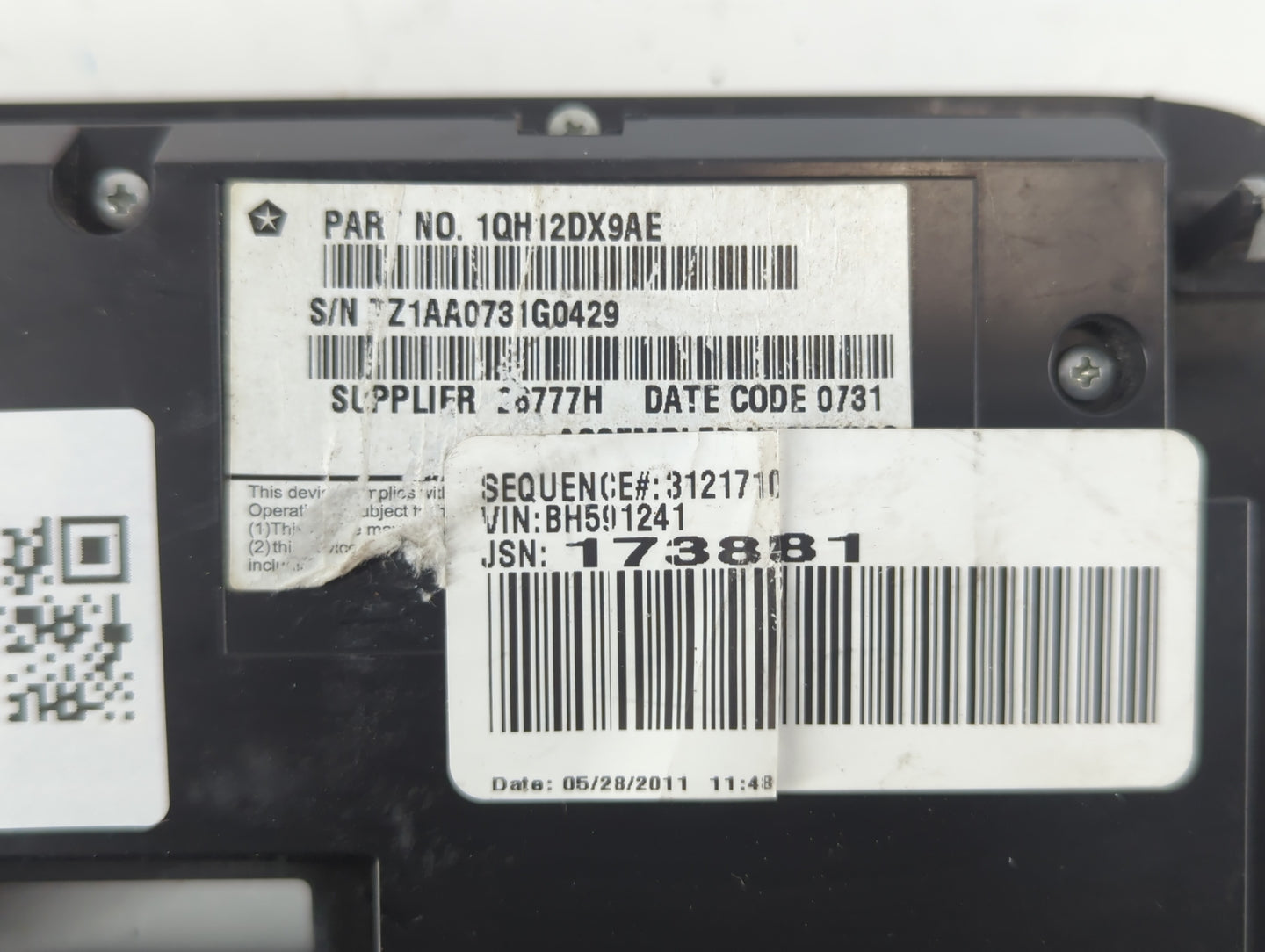 2014-2015 Ram Promaster 1500 Radio AM FM Cd Player Receiver Replacement Fits Fits 2014 2015 OEM Used Auto Parts - Oemusedaut