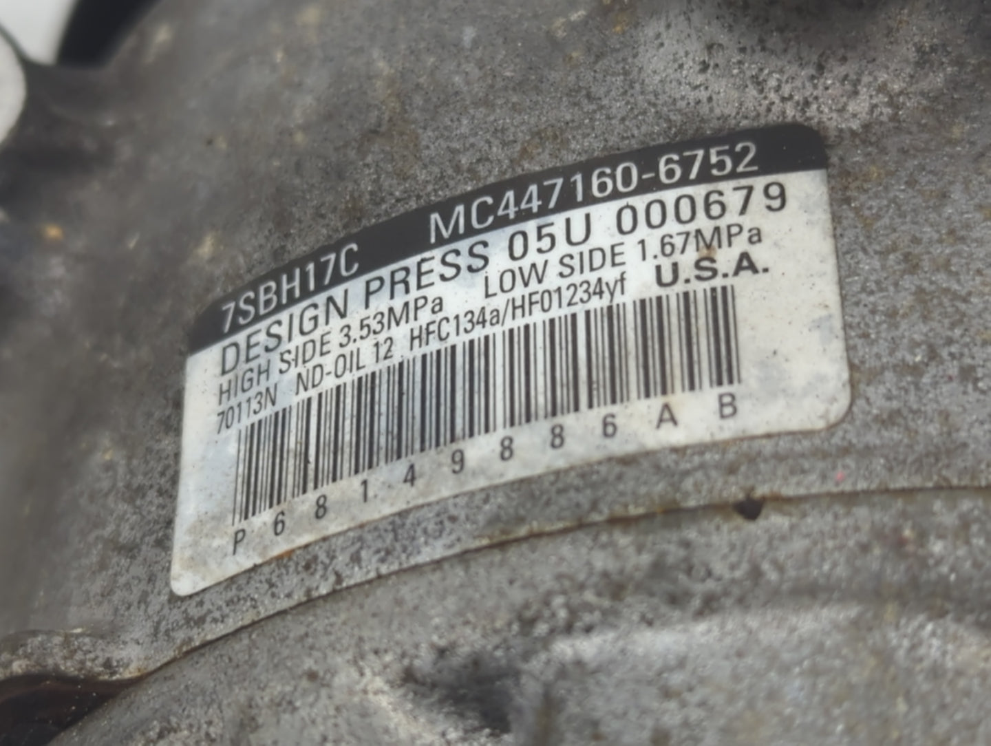 2014-2022 Ram Promaster 1500 Air Conditioning A/c Ac Compressor Oem - Oemusedautoparts1.com