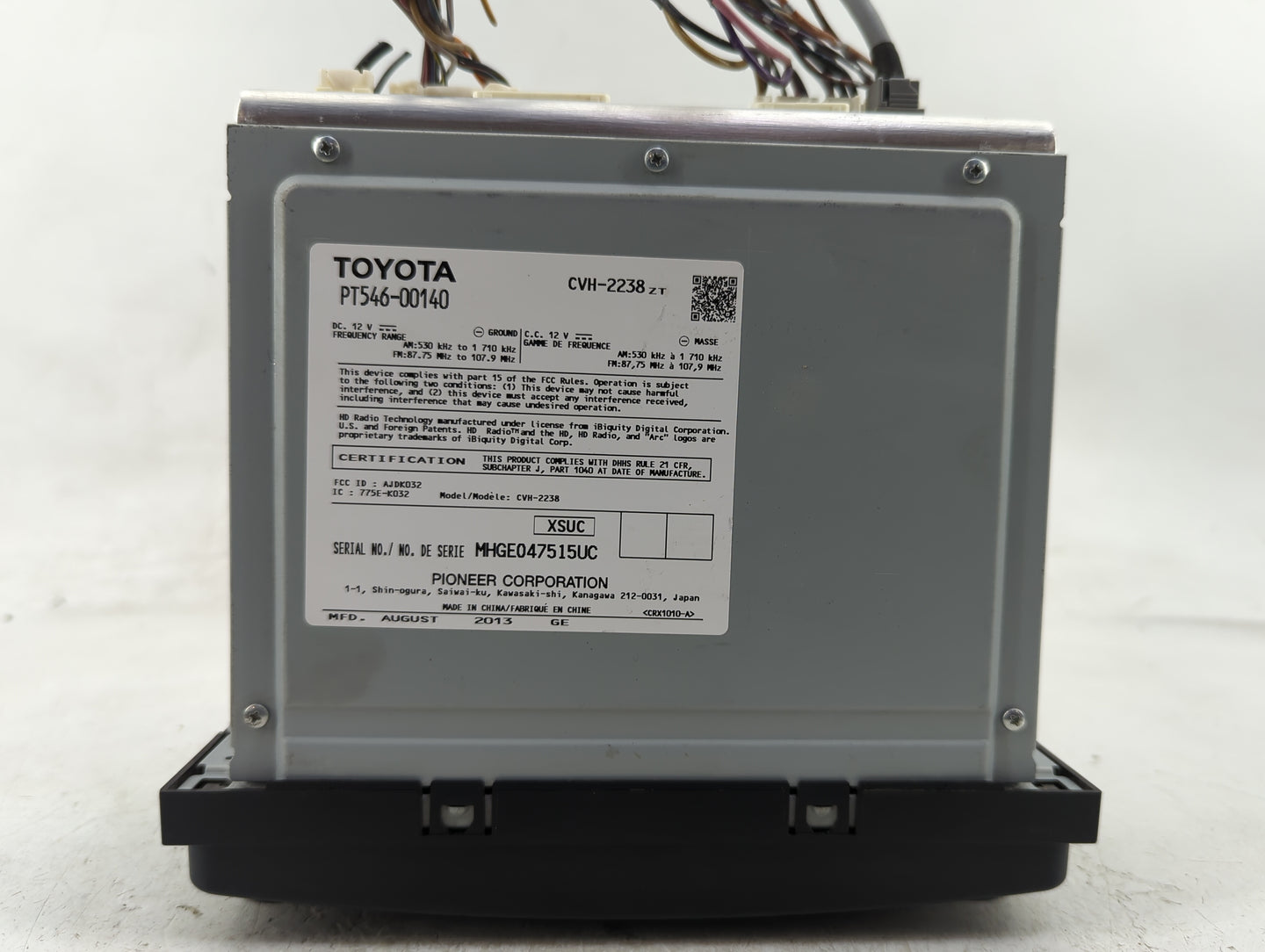 2013-2015 Scion Fr-S Radio AM FM Cd Player Receiver Replacement P/N:PT546-00140 Fits Fits 2012 2013 2014 2015 2016 OEM Used 