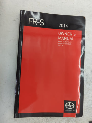 2014 Scion Fr-S Owners Manual Book Guide P/N:OM18040U 01999-18040 OEM Used Auto Parts - Oemusedautoparts1.com