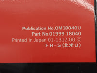 2014 Scion Fr-S Owners Manual Book Guide P/N:OM18040U 01999-18040 OEM Used Auto Parts - Oemusedautoparts1.com