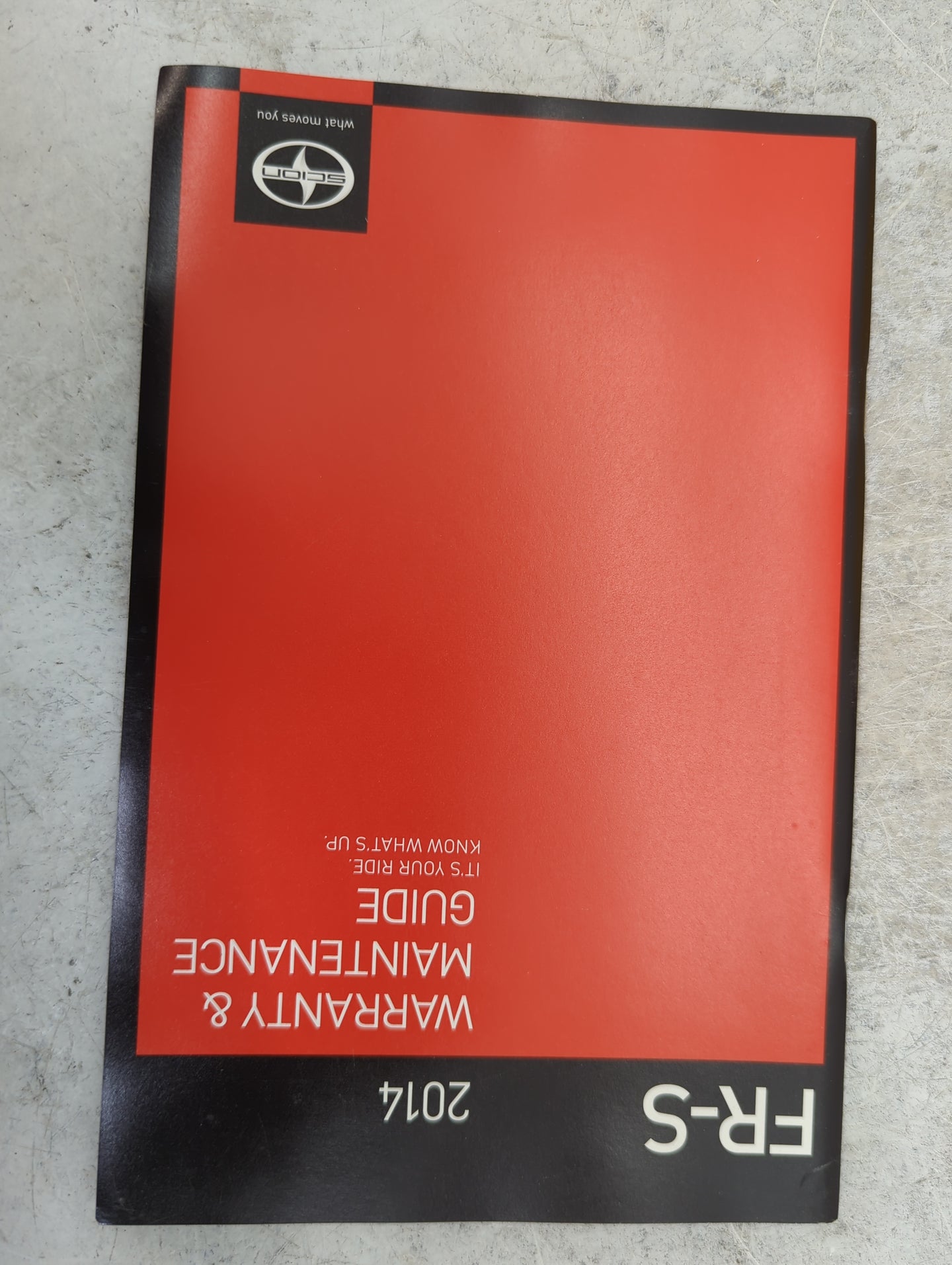 2014 Scion Fr-S Owners Manual Book Guide P/N:OM18040U 01999-18040 OEM Used Auto Parts - Oemusedautoparts1.com