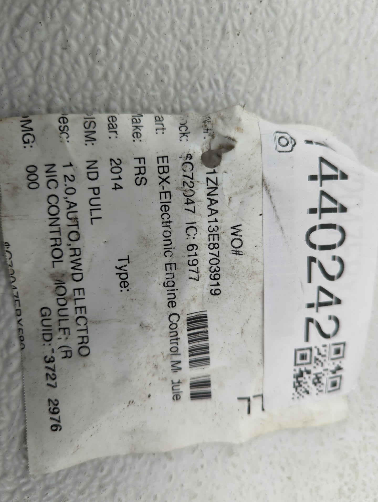 2014 Subaru Brz PCM Engine Control Computer ECU ECM PCU OEM P/N:22635JB000 131000-1650 Fits OEM Used Auto Parts - Oemusedaut