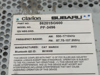 2014 Subaru Forester Radio AM FM Cd Player Receiver Replacement P/N:86201SG600 Fits OEM Used Auto Parts - Oemusedautoparts1.