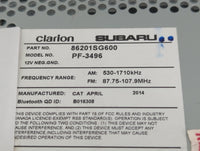 2014 Subaru Forester Radio AM FM Cd Player Receiver Replacement P/N:86201SG600 Fits OEM Used Auto Parts - Oemusedautoparts1.