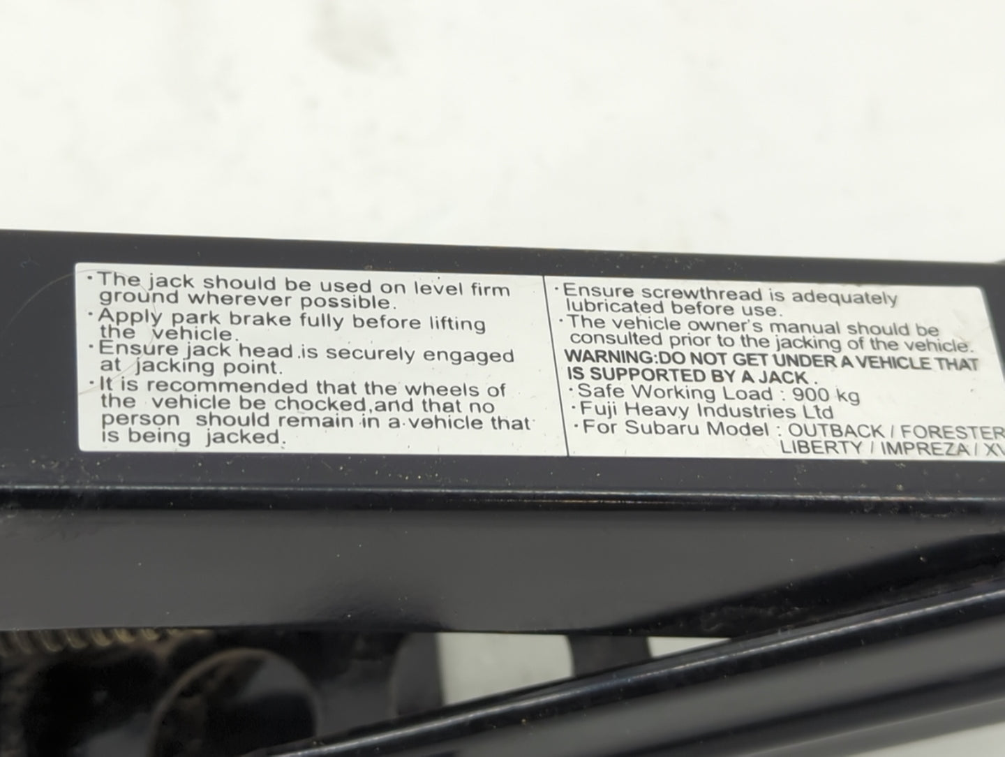 2014 Subaru Forester Spare Scissor Car Jack - Oemusedautoparts1.com