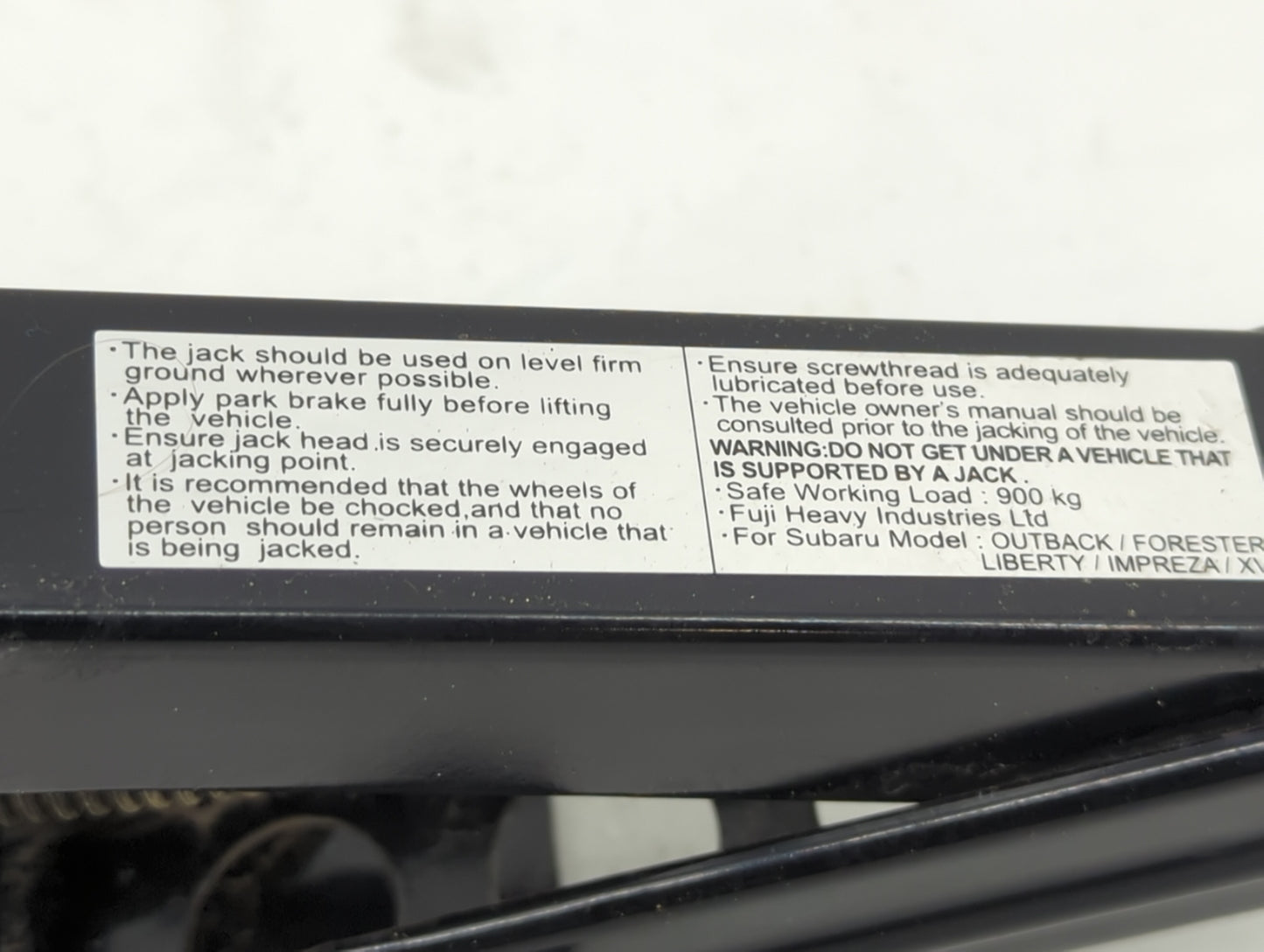 2014 Subaru Forester Spare Scissor Car Jack - Oemusedautoparts1.com