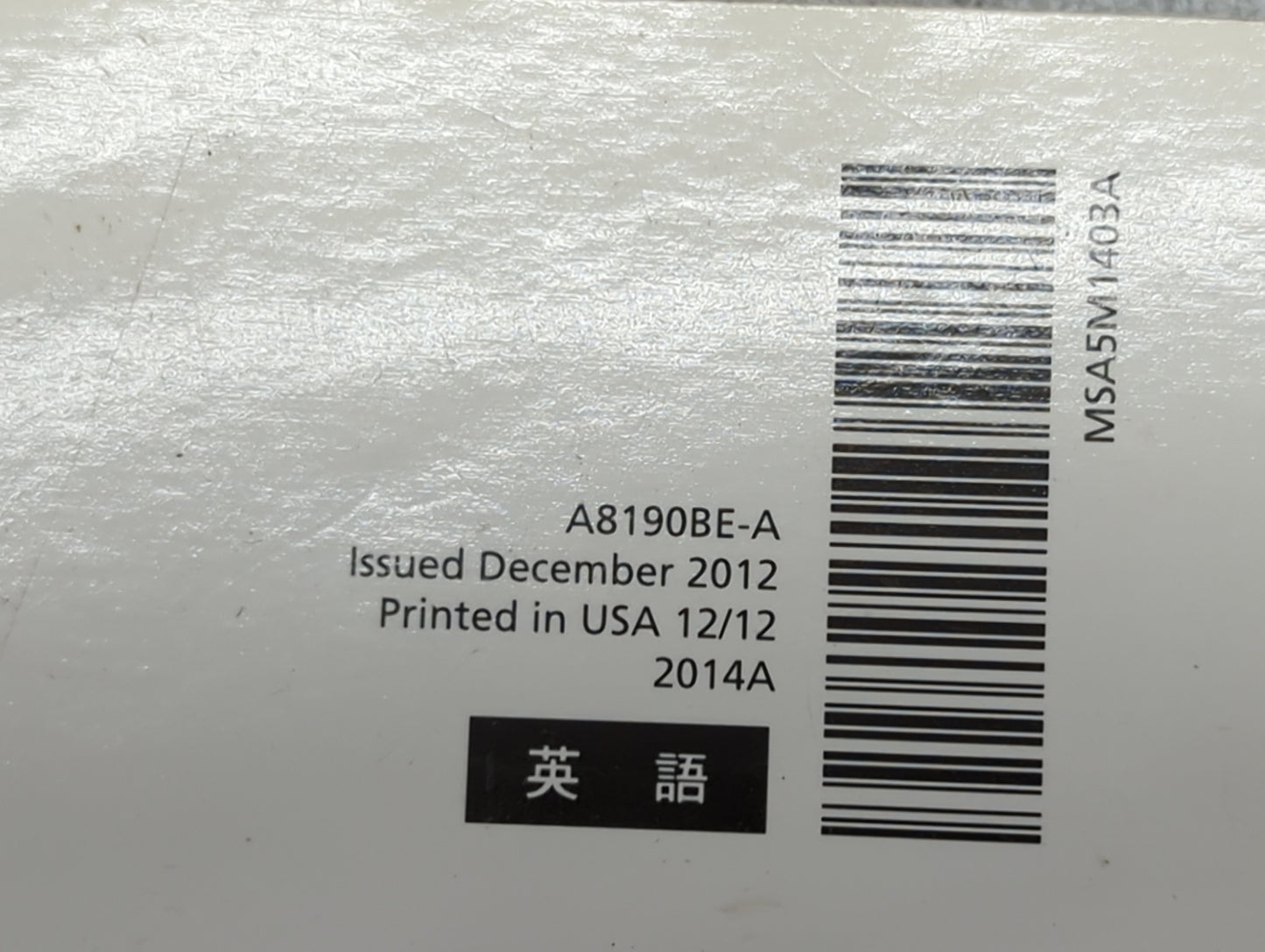 2014 Subaru Forester Owners Manual Book Guide P/N:A8190BE-A MSA5M1403A OEM Used Auto Parts - Oemusedautoparts1.com