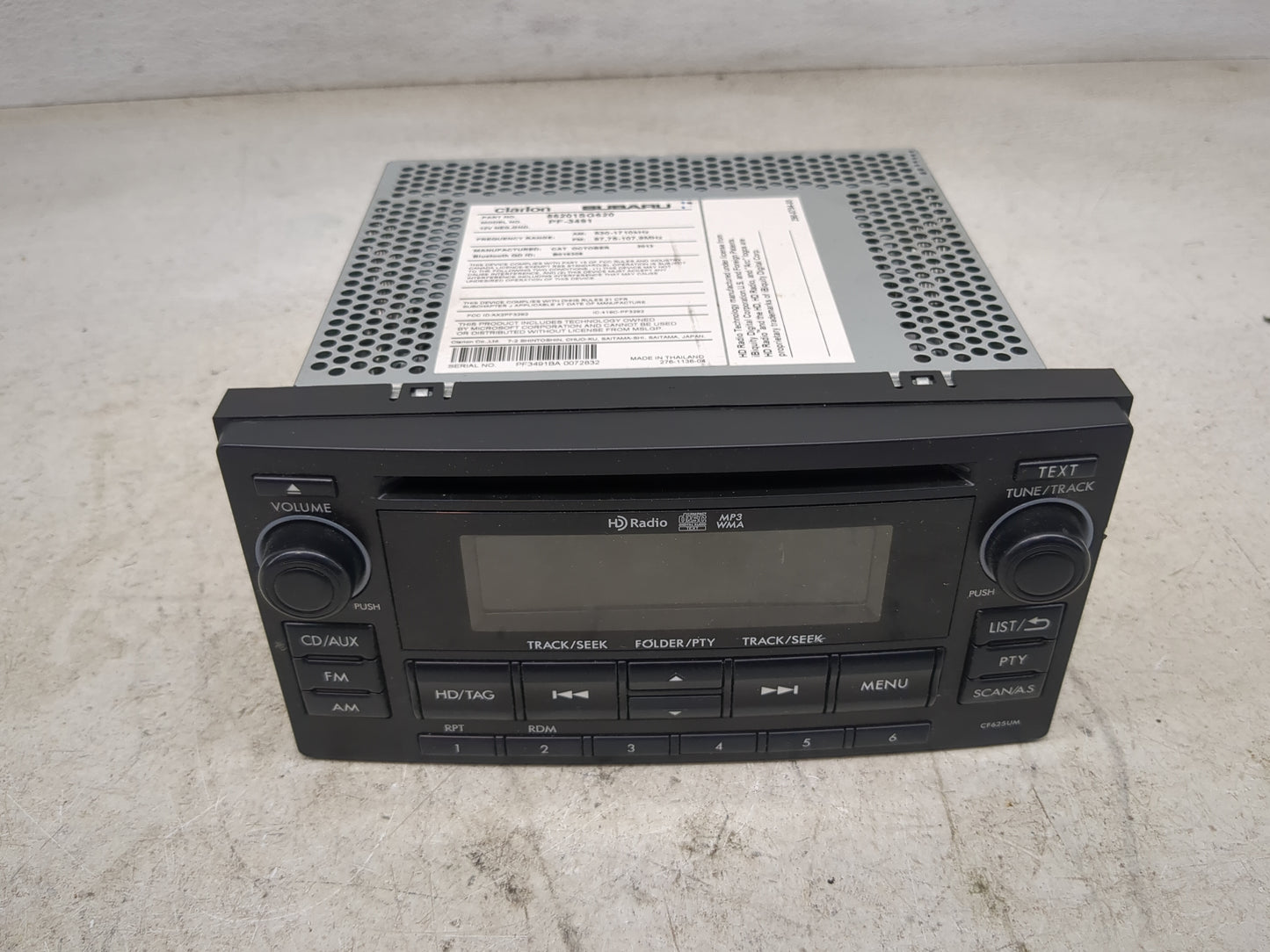 2014 Subaru Forester Radio AM FM Cd Player Receiver Replacement P/N:86201SG620 PF-3491, AX2PF3292, 419C-PF3292 Fits OEM Used