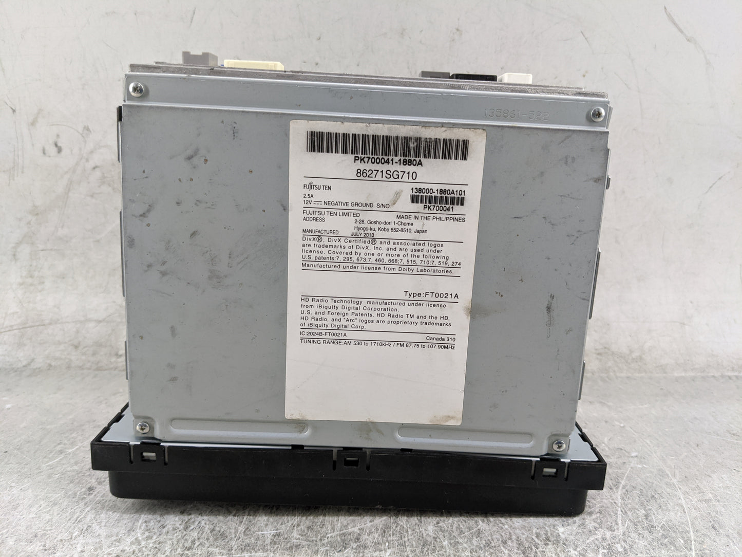 2014 Subaru Forester Radio AM FM Cd Player Receiver Replacement P/N:PK700041-1880A 86271SG710, 138000-1880A101, PK700041 Fit