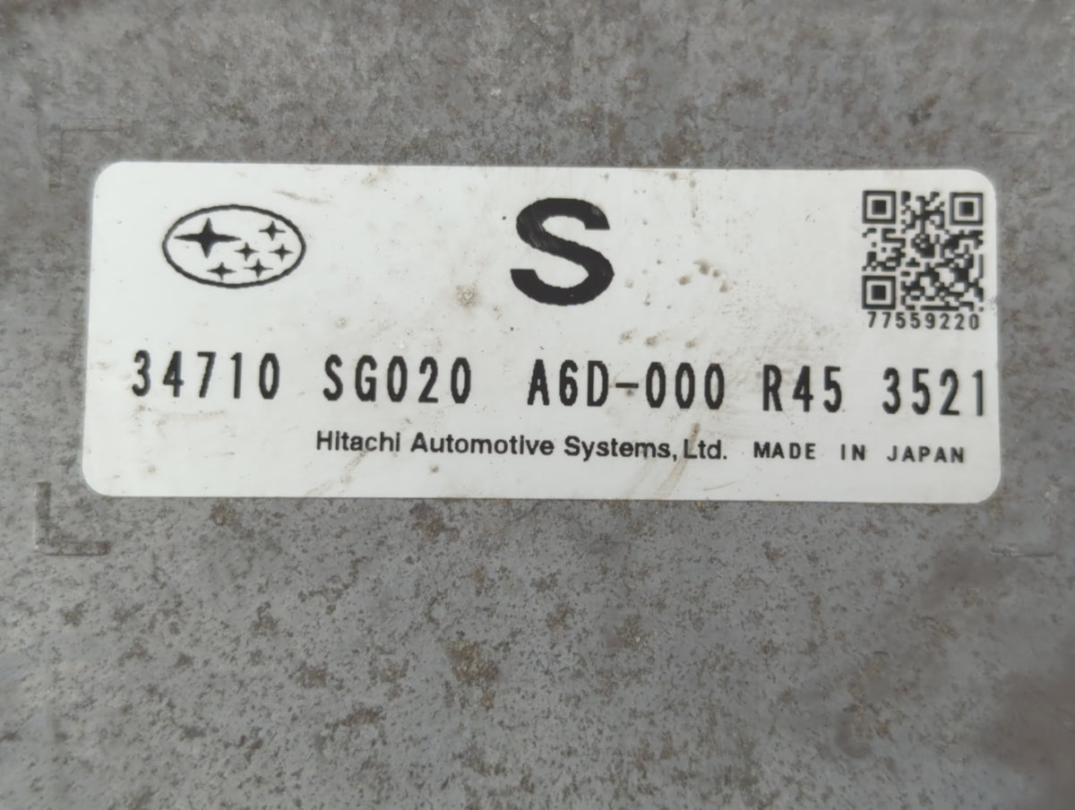 2014 Subaru Forester PCM Engine Control Computer ECU ECM PCU OEM P/N:A6D-000 R45 3521 34710 SG020 OEM Used Auto Parts - Oemu