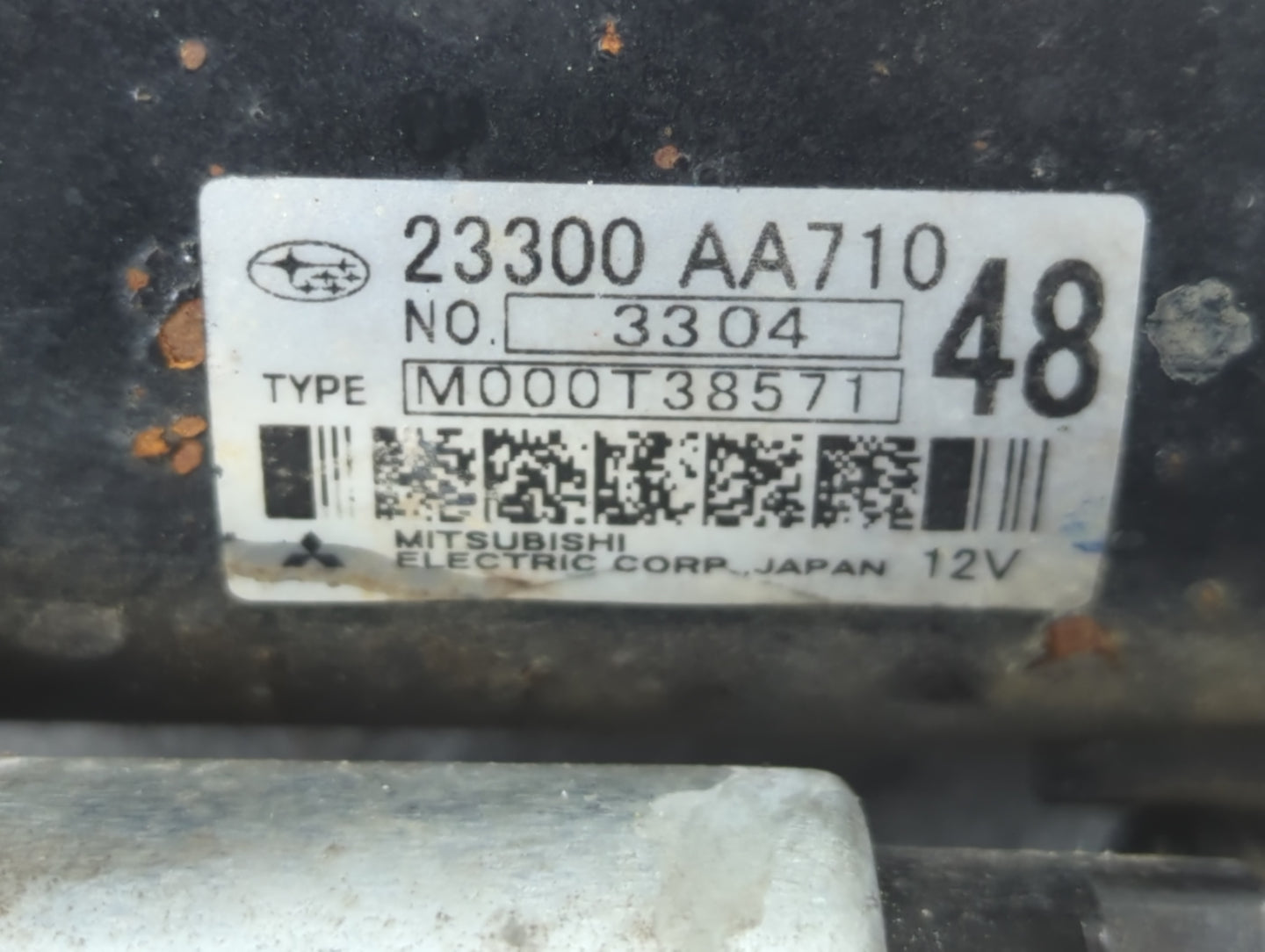 2014-2018 Subaru Forester Car Starter Motor Solenoid OEM P/N:M000T38571 23300 AA710 Fits OEM Used Auto Parts - Oemusedautopa
