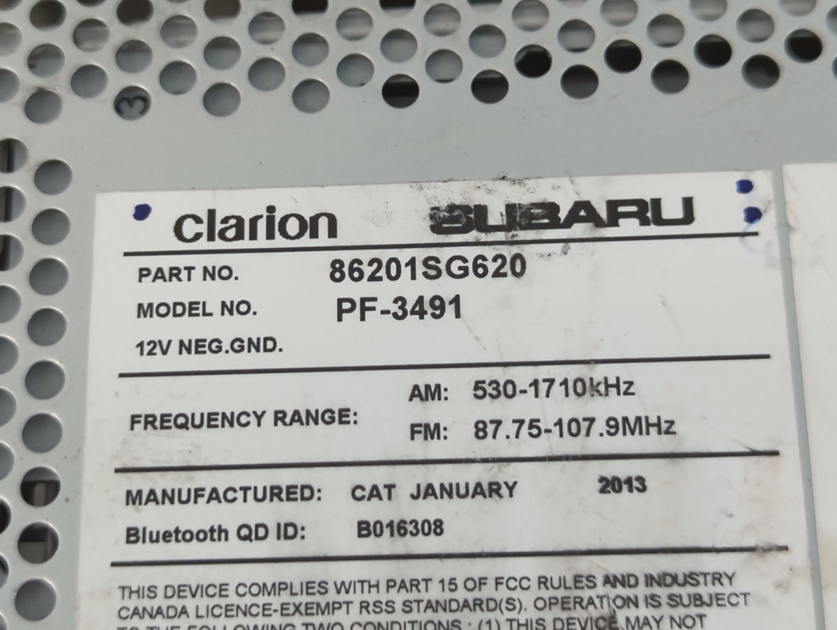 2014-2015 Subaru Forester Radio AM FM Cd Player Receiver Replacement P/N:PF-3491 86201SG620 Fits Fits 2014 2015 OEM Used Aut