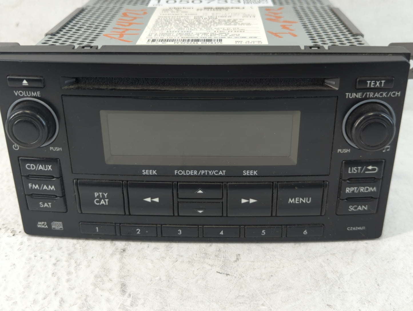 2011-2014 Subaru Impreza Radio AM FM Cd Player Receiver Replacement P/N:86201FG620 Fits Fits 2011 2012 2013 2014 OEM Used Au