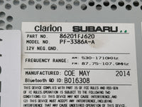2012-2014 Subaru Impreza Radio AM FM Cd Player Receiver Replacement P/N:86201FJ620 Fits Fits 2012 2013 2014 OEM Used Auto Pa