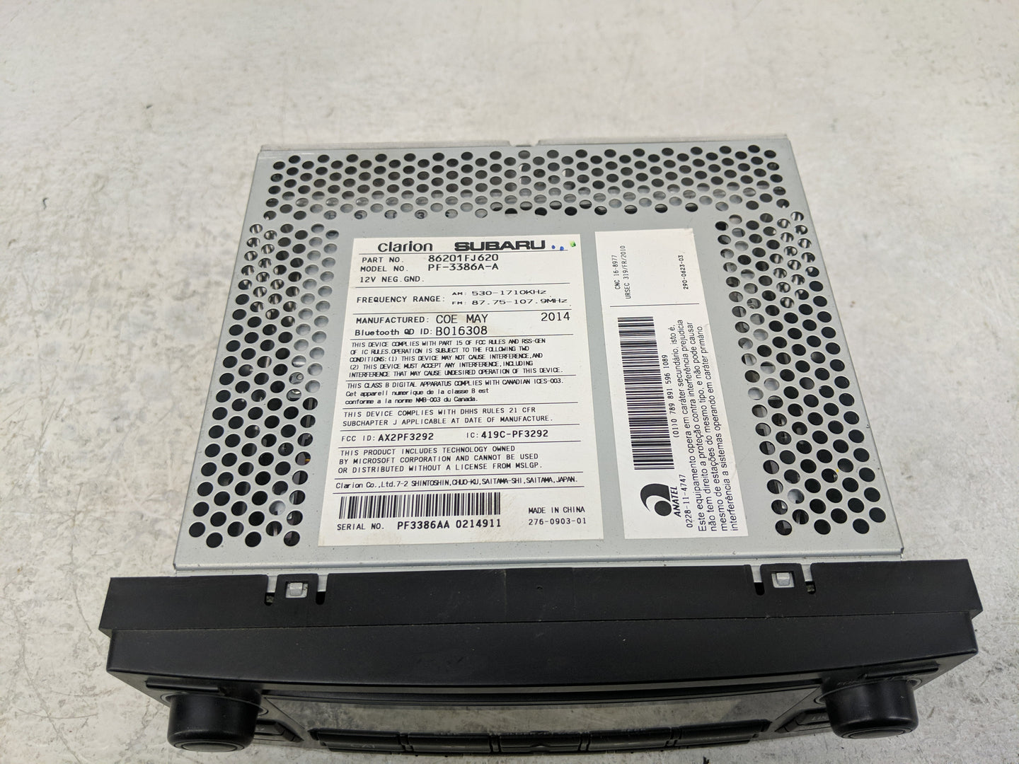 2012-2014 Subaru Impreza Radio AM FM Cd Player Receiver Replacement P/N:86201FJ620 Fits Fits 2012 2013 2014 OEM Used Auto Pa