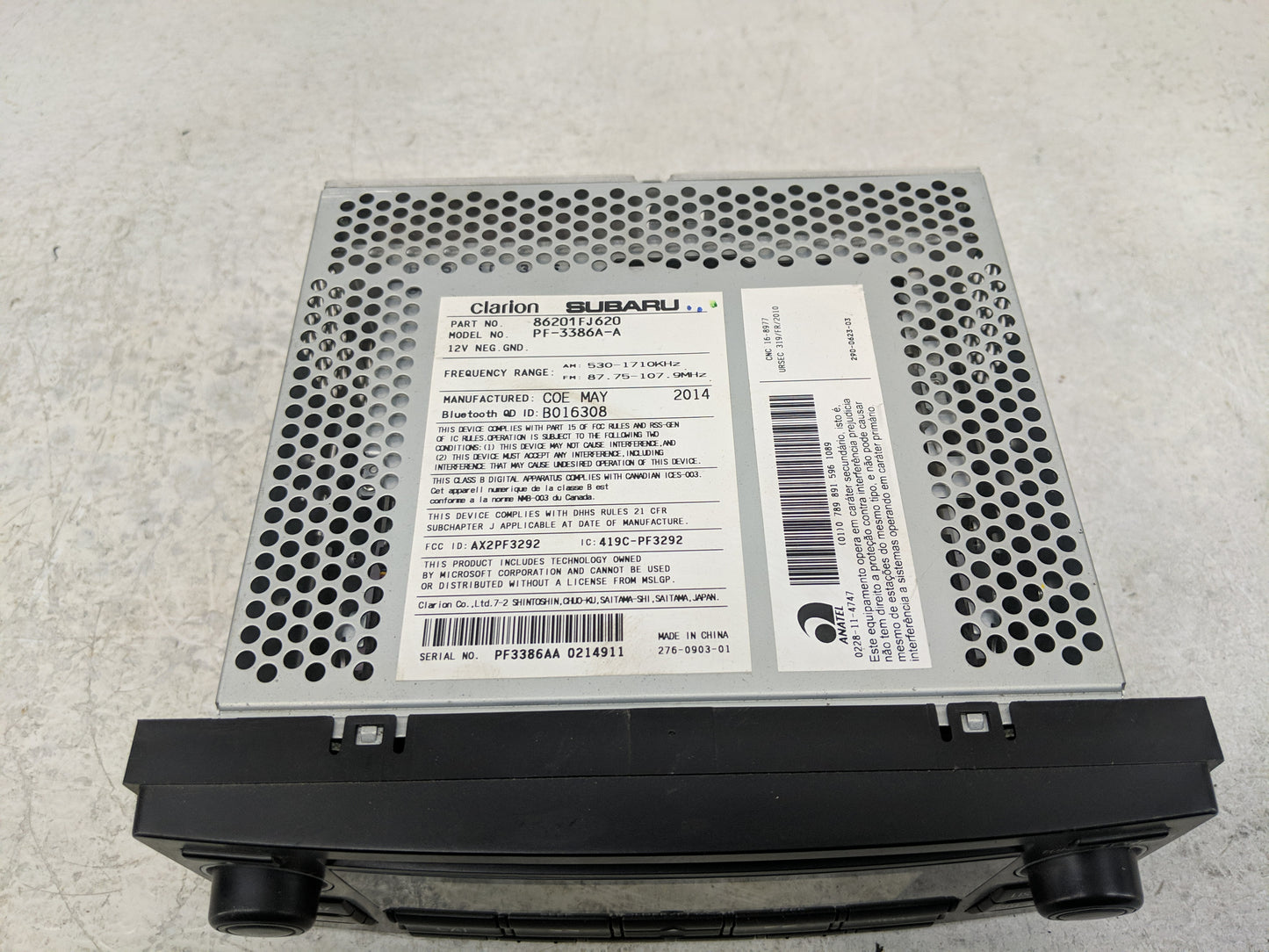 2012-2014 Subaru Impreza Radio AM FM Cd Player Receiver Replacement P/N:86201FJ620 Fits Fits 2012 2013 2014 OEM Used Auto Pa