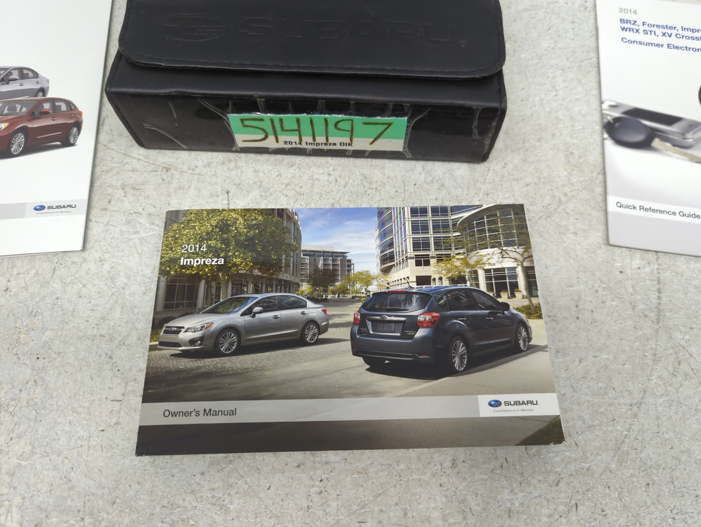 2014 Subaru Impreza Owners Manual Book Guide P/N:A1170BE-B OEM Used Auto Parts - Oemusedautoparts1.com
