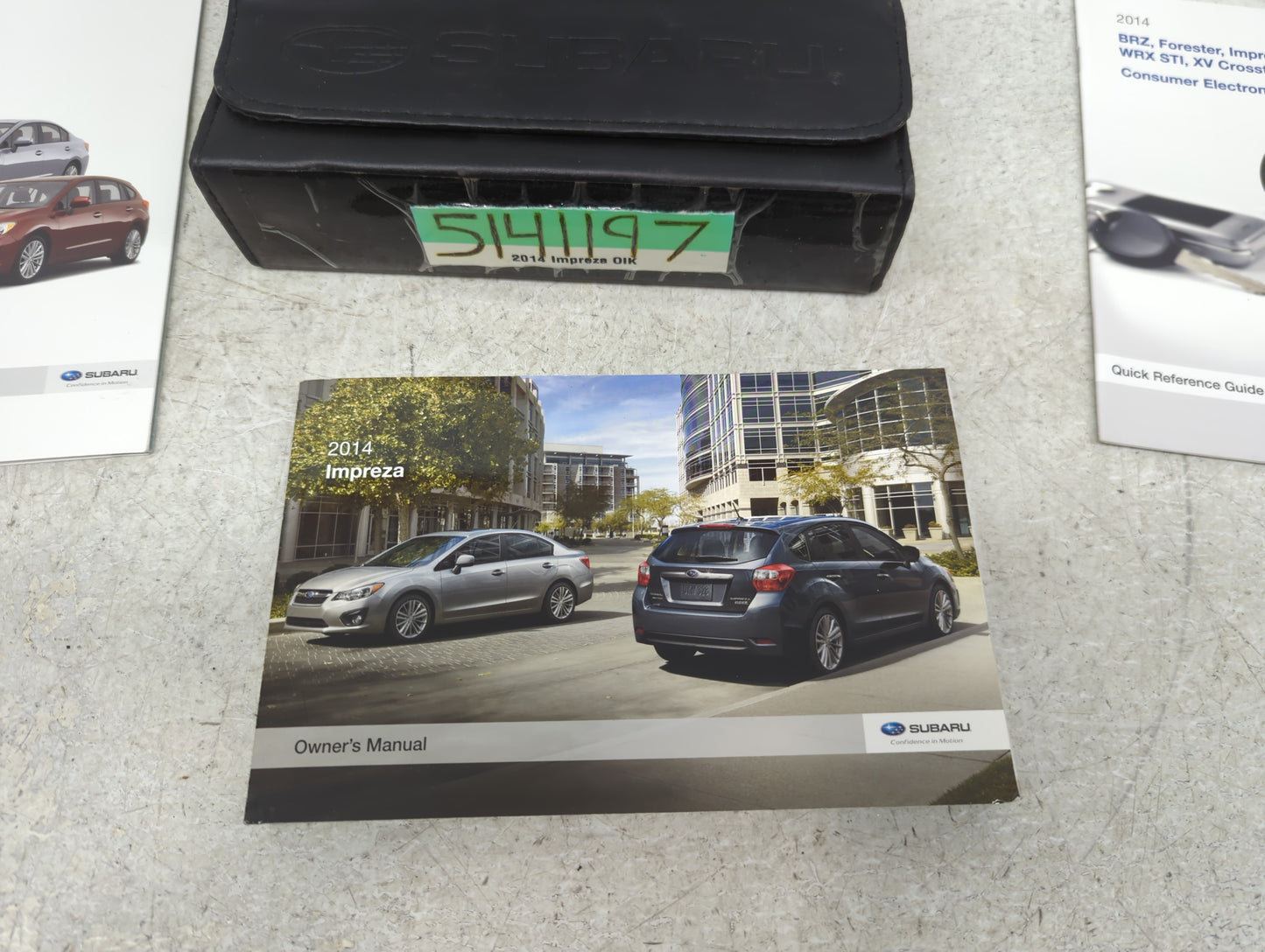 2014 Subaru Impreza Owners Manual Book Guide P/N:A1170BE-B OEM Used Auto Parts - Oemusedautoparts1.com