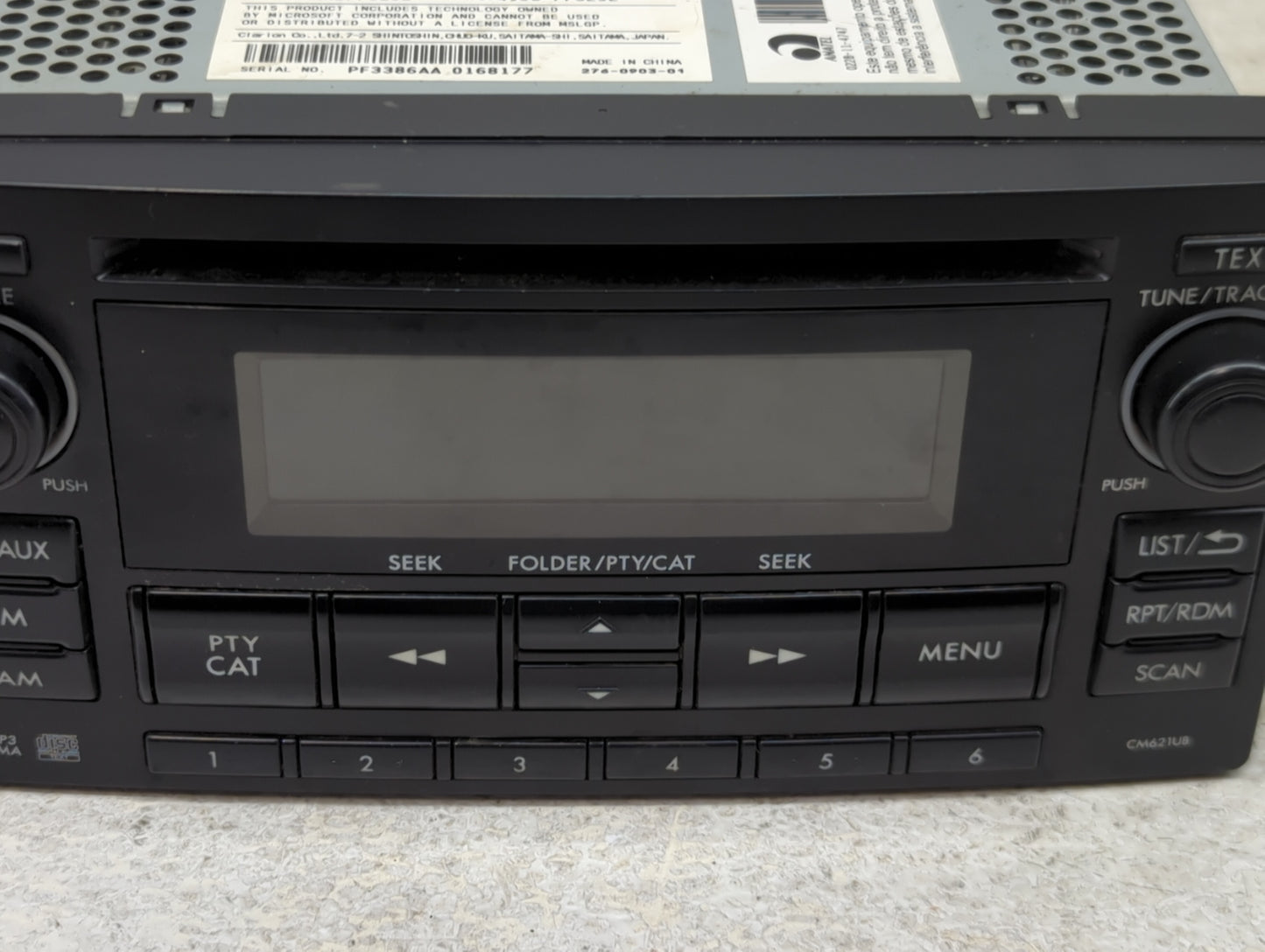 2014 Subaru Impreza Radio AM FM Cd Player Receiver Replacement P/N:86201FJ620 Fits OEM Used Auto Parts - Oemusedautoparts1.c