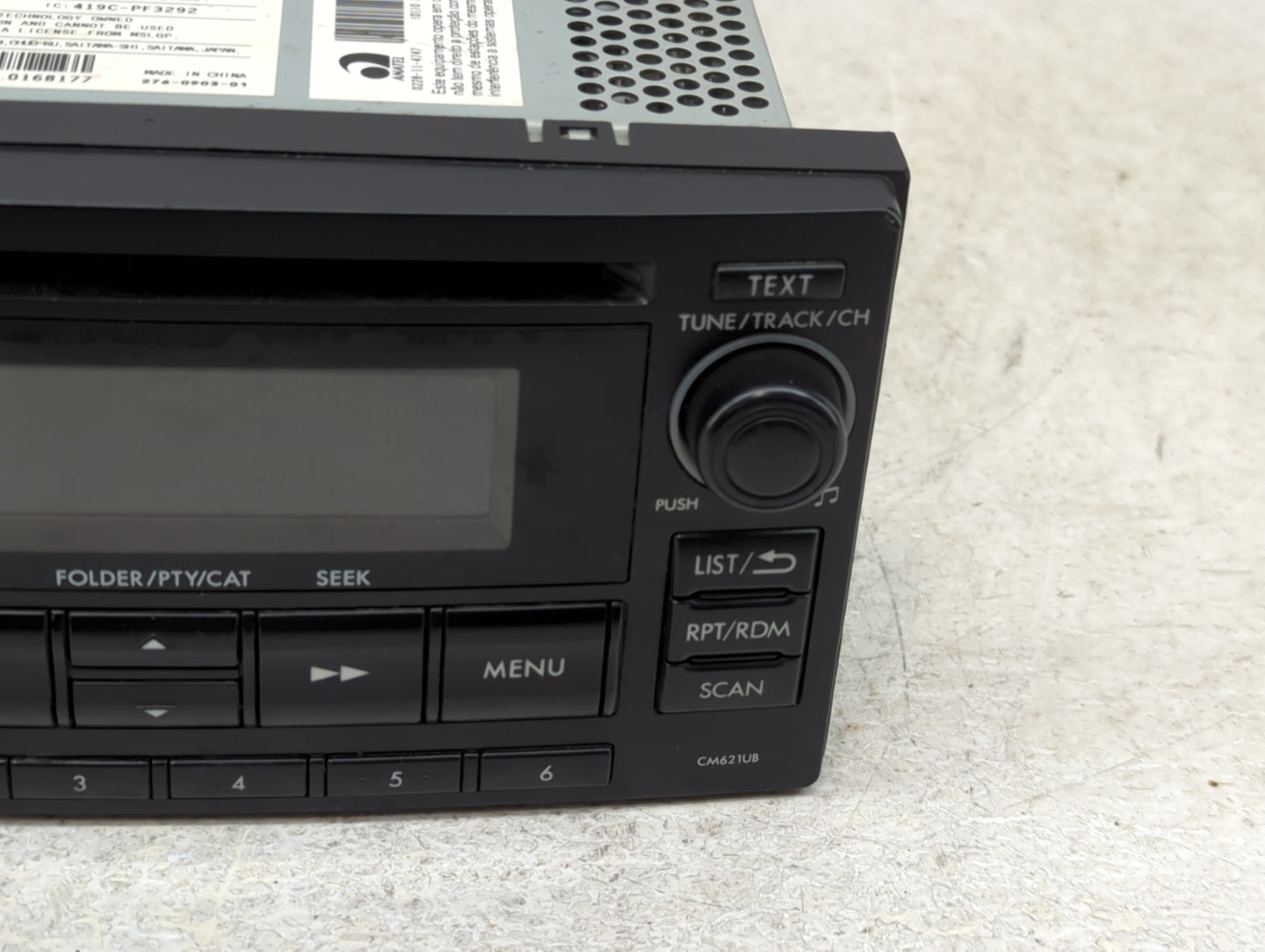 2014 Subaru Impreza Radio AM FM Cd Player Receiver Replacement P/N:86201FJ620 Fits OEM Used Auto Parts - Oemusedautoparts1.c