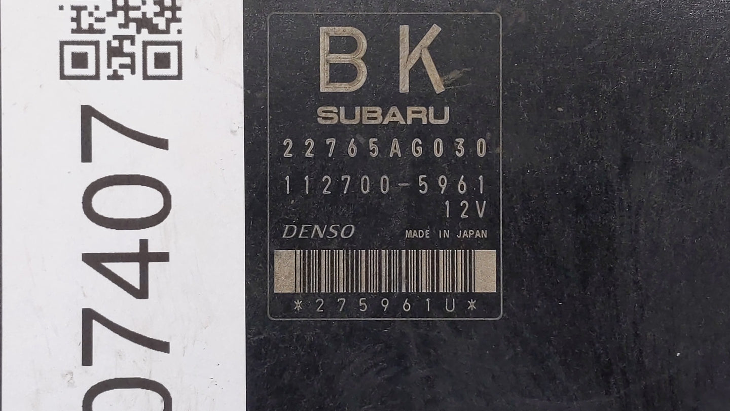 2014 Subaru Impreza PCM Engine Control Computer ECU ECM PCU OEM P/N:22765AG030 Fits OEM Used Auto Parts - Oemusedautoparts1.