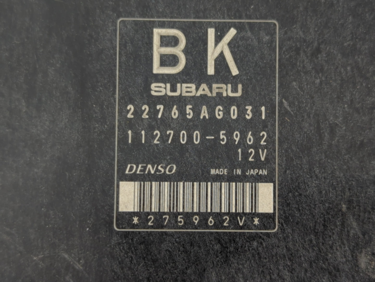 2014 Subaru Impreza PCM Engine Control Computer ECU ECM PCU OEM P/N:22765AG031 Fits OEM Used Auto Parts - Oemusedautoparts1.