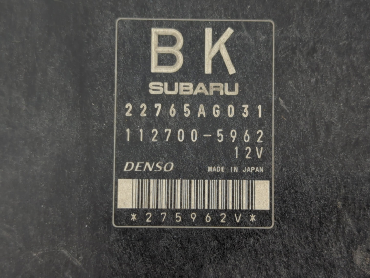 2014 Subaru Impreza PCM Engine Control Computer ECU ECM PCU OEM P/N:22765AG031 Fits OEM Used Auto Parts - Oemusedautoparts1.