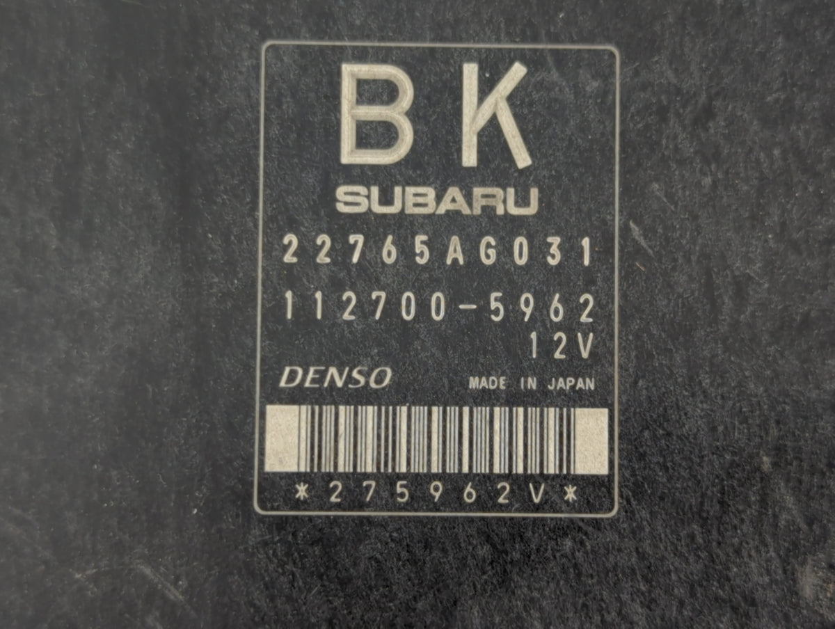 2014 Subaru Impreza PCM Engine Control Computer ECU ECM PCU OEM P/N:22765AG031 OEM Used Auto Parts - Oemusedautoparts1.com
