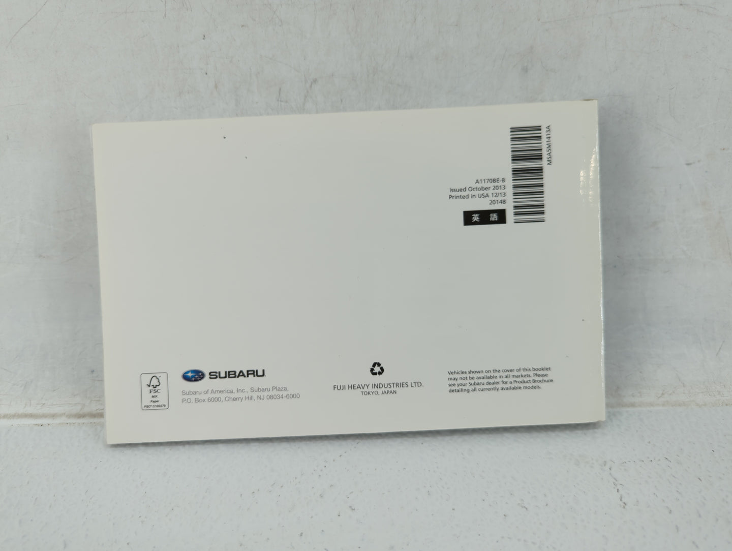 2014 Subaru Impreza Owners Manual Book Guide OEM Used Auto Parts - Oemusedautoparts1.com