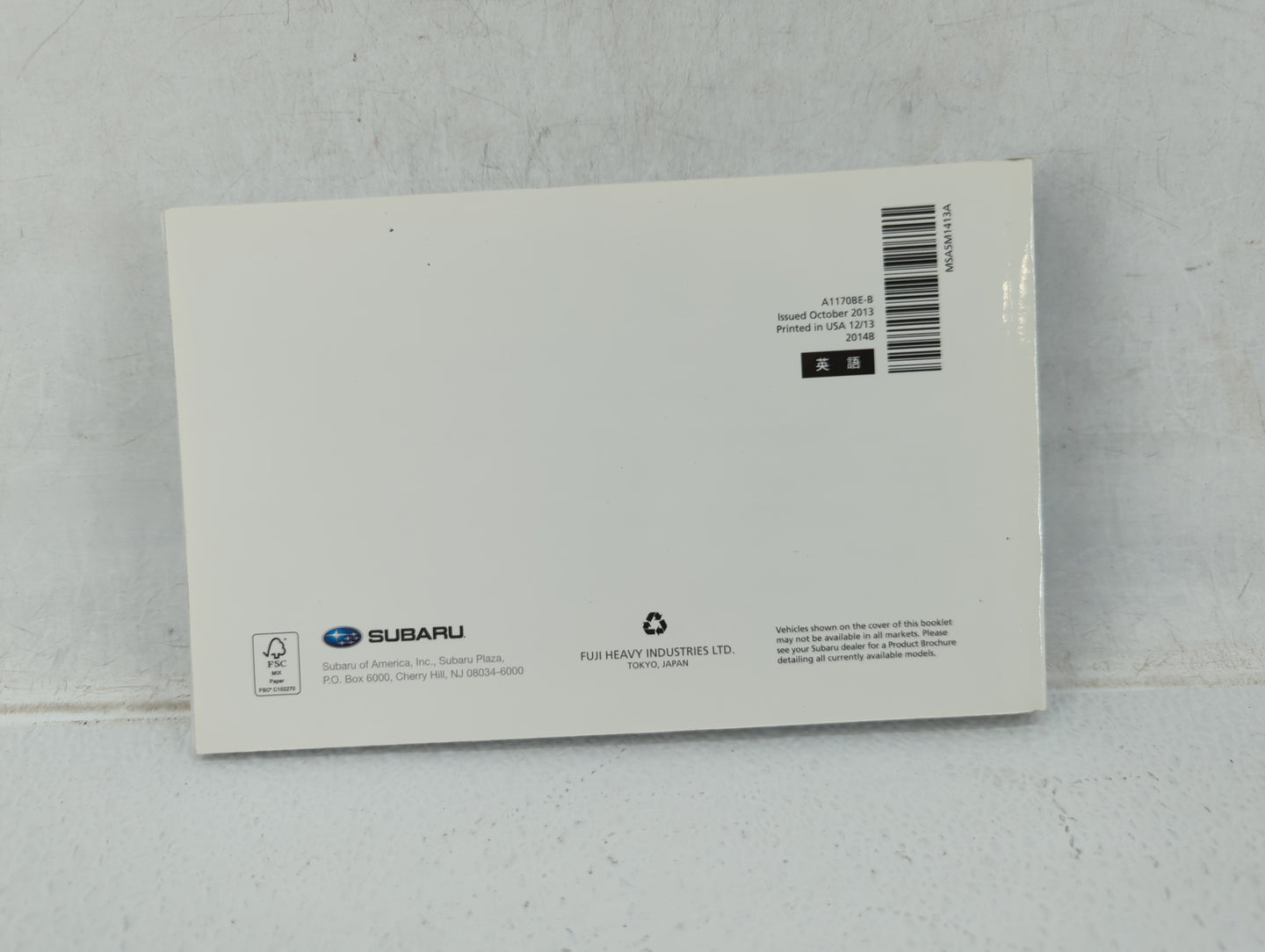 2014 Subaru Impreza Owners Manual Book Guide OEM Used Auto Parts - Oemusedautoparts1.com