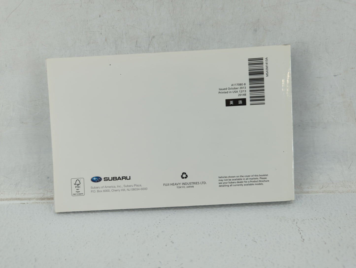 2014 Subaru Impreza Owners Manual Book Guide OEM Used Auto Parts - Oemusedautoparts1.com