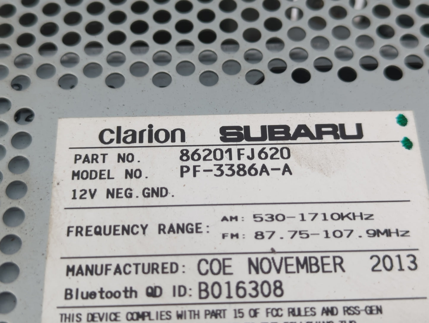 2012-2014 Subaru Impreza Am Fm Cd Player Radio Receiver - Oemusedautoparts1.com