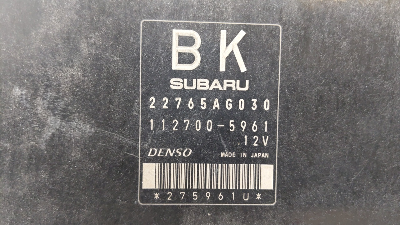 2014 Subaru Impreza PCM Engine Control Computer ECU ECM PCU OEM P/N:22765AG030 Fits OEM Used Auto Parts - Oemusedautoparts1.
