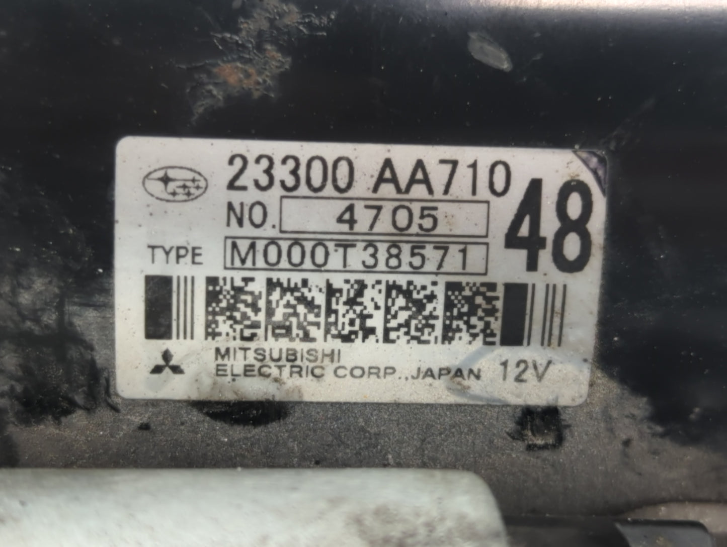 2012-2016 Subaru Impreza Car Starter Motor Solenoid OEM P/N:M000T38571 23300 AA710 Fits OEM Used Auto Parts - Oemusedautopar