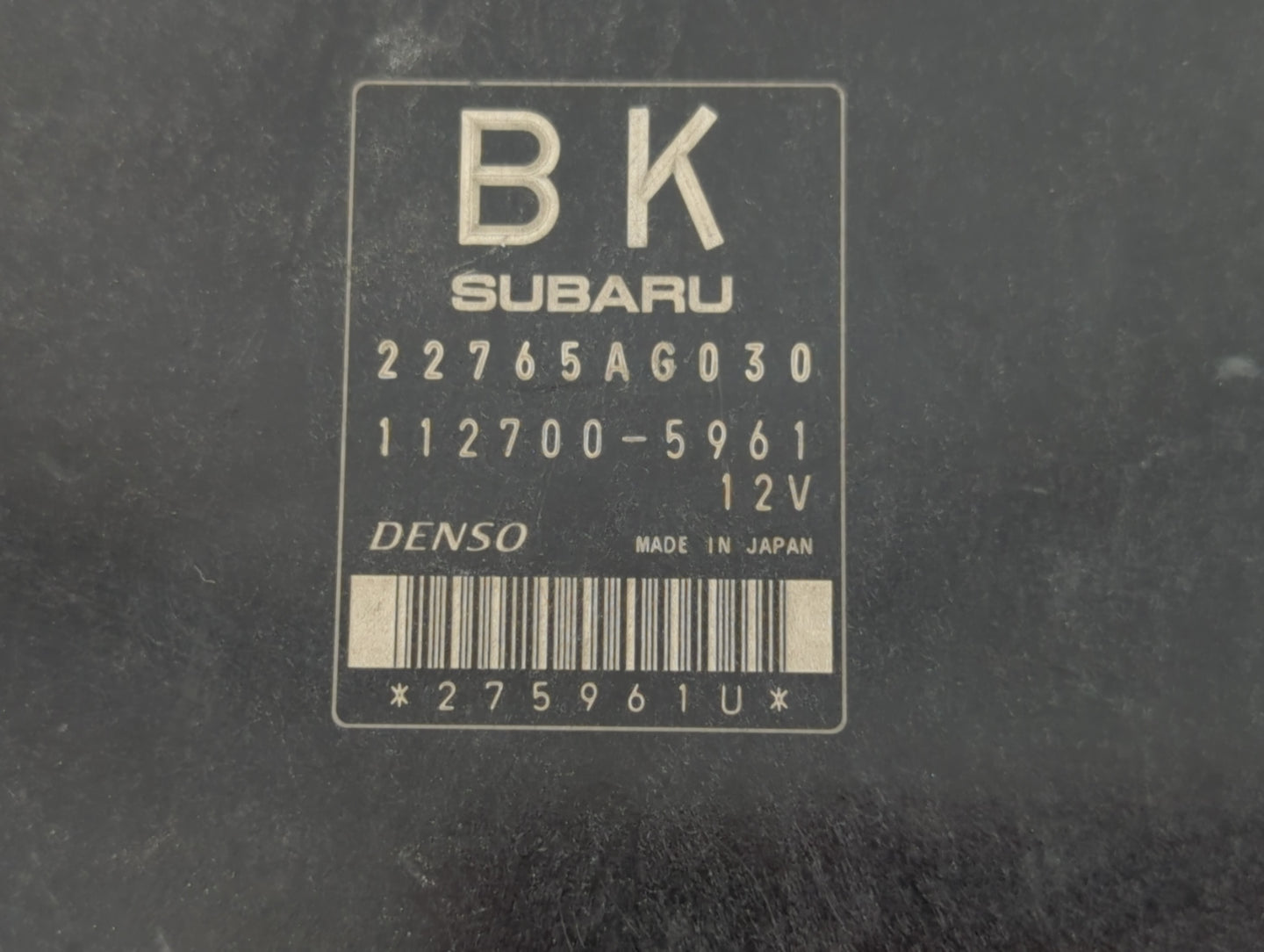2014 Subaru Impreza PCM Engine Control Computer ECU ECM PCU OEM P/N:112700-5961 22756AG030 Fits OEM Used Auto Parts - Oemuse