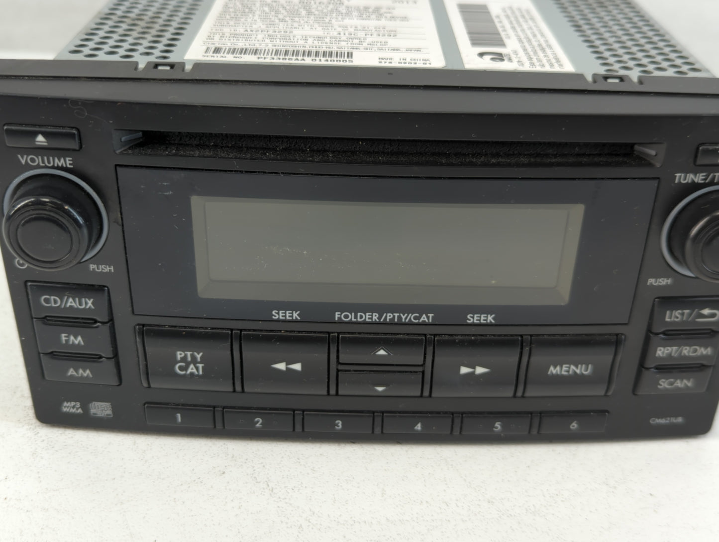 2012-2014 Subaru Impreza Radio AM FM Cd Player Receiver Replacement P/N:86201FJ620 Fits Fits 2012 2013 2014 OEM Used Auto Pa