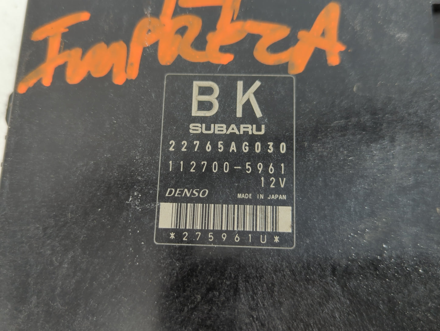 2014 Subaru Impreza PCM Engine Control Computer ECU ECM PCU OEM P/N:22765AG030 Fits OEM Used Auto Parts - Oemusedautoparts1.