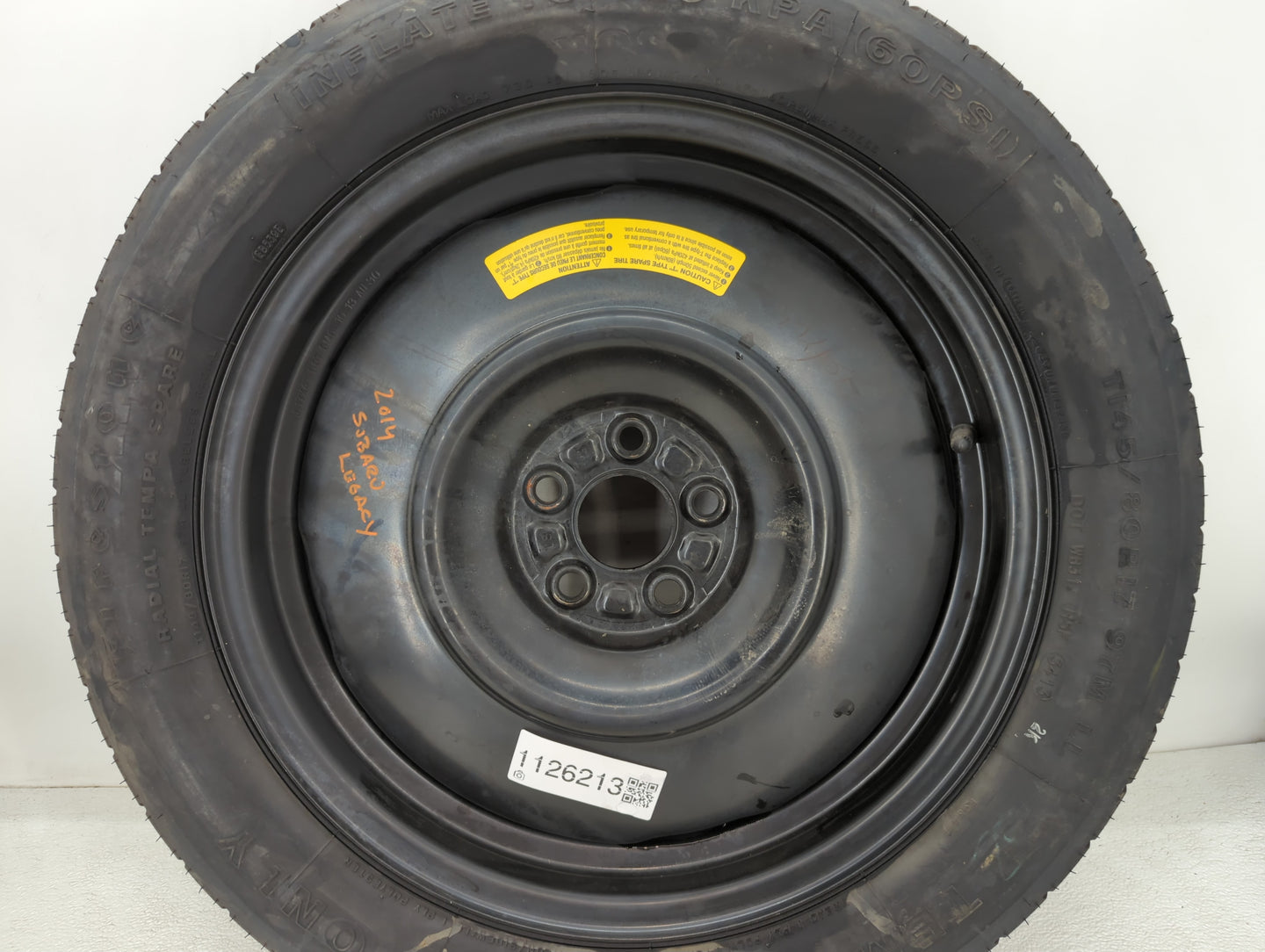 2010-2014 Subaru Legacy Spare Donut Tire Wheel Rim Oem - Oemusedautoparts1.com