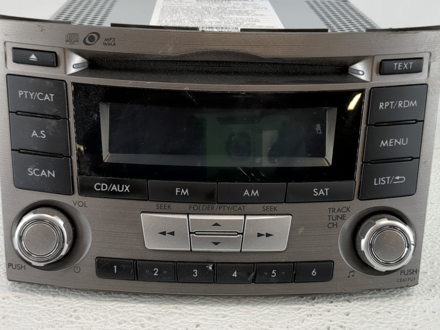 2014 Subaru Legacy Radio AM FM Cd Player Receiver Replacement P/N:86201AJ61A Fits OEM Used Auto Parts - Oemusedautoparts1.co