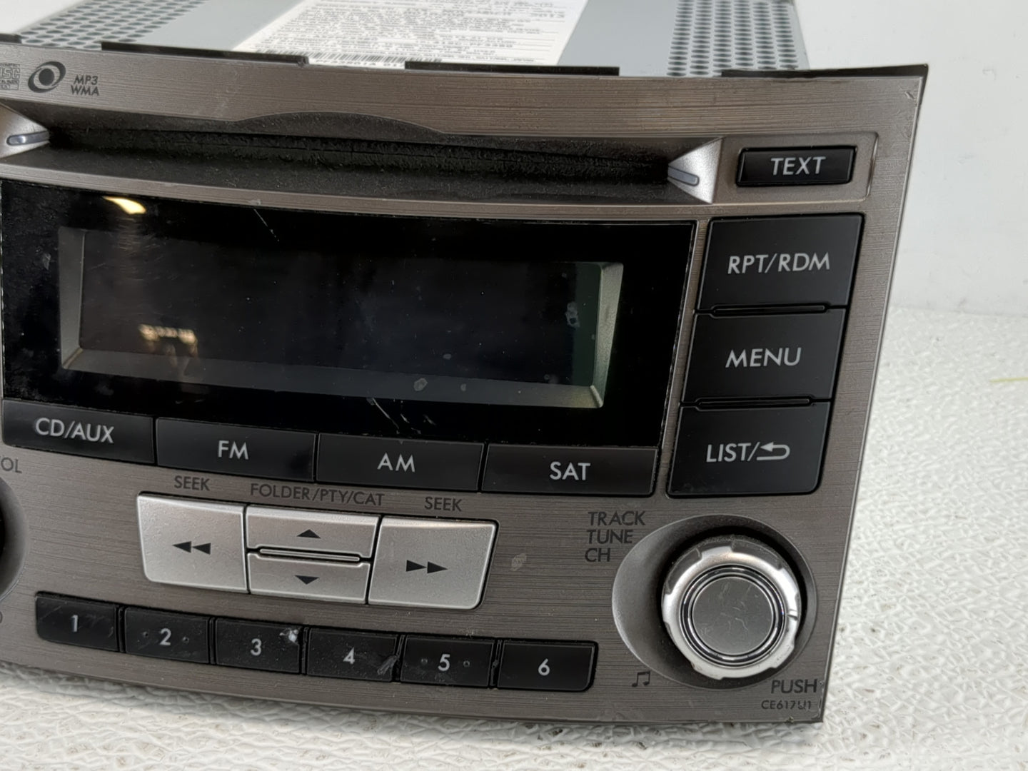 2014 Subaru Legacy Radio AM FM Cd Player Receiver Replacement P/N:86201AJ61A Fits OEM Used Auto Parts - Oemusedautoparts1.co