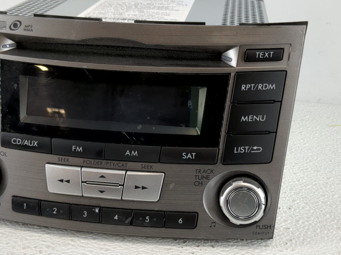 2014 Subaru Legacy Radio AM FM Cd Player Receiver Replacement P/N:86201AJ61A Fits OEM Used Auto Parts - Oemusedautoparts1.co