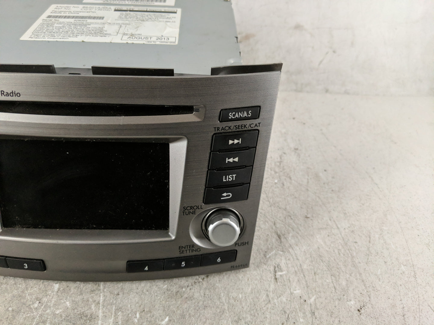 2012-2014 Subaru Legacy Radio AM FM Cd Player Receiver Replacement Fits Fits 2012 2013 2014 OEM Used Auto Parts - Oemusedaut