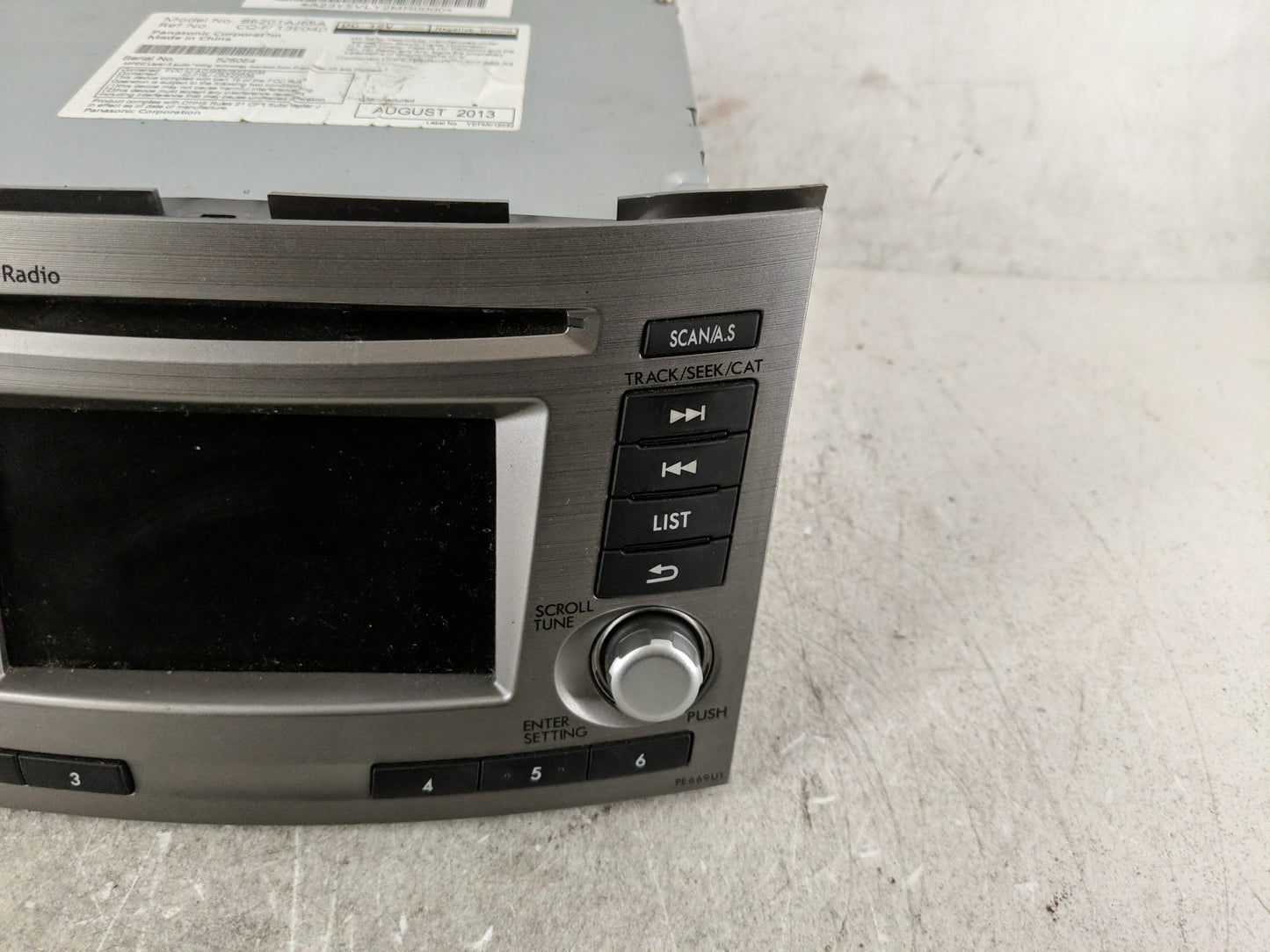 2012-2014 Subaru Legacy Radio AM FM Cd Player Receiver Replacement Fits Fits 2012 2013 2014 OEM Used Auto Parts - Oemusedaut